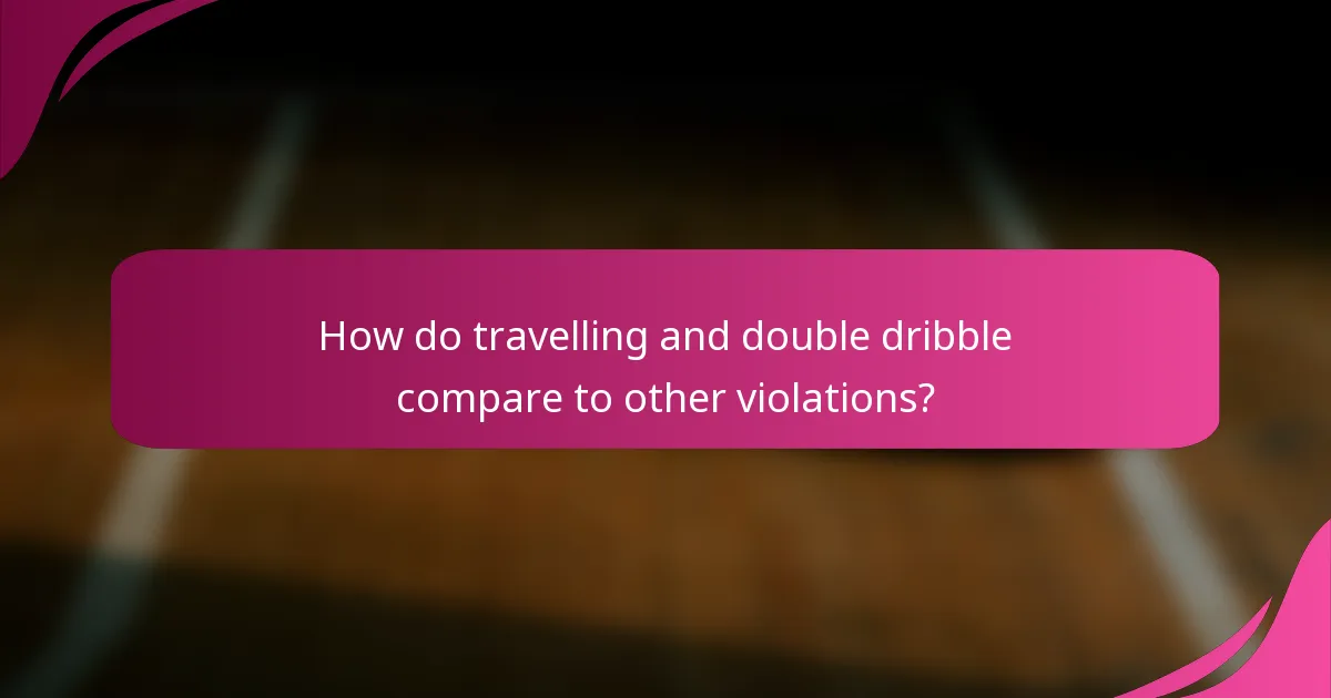 How do travelling and double dribble compare to other violations?
