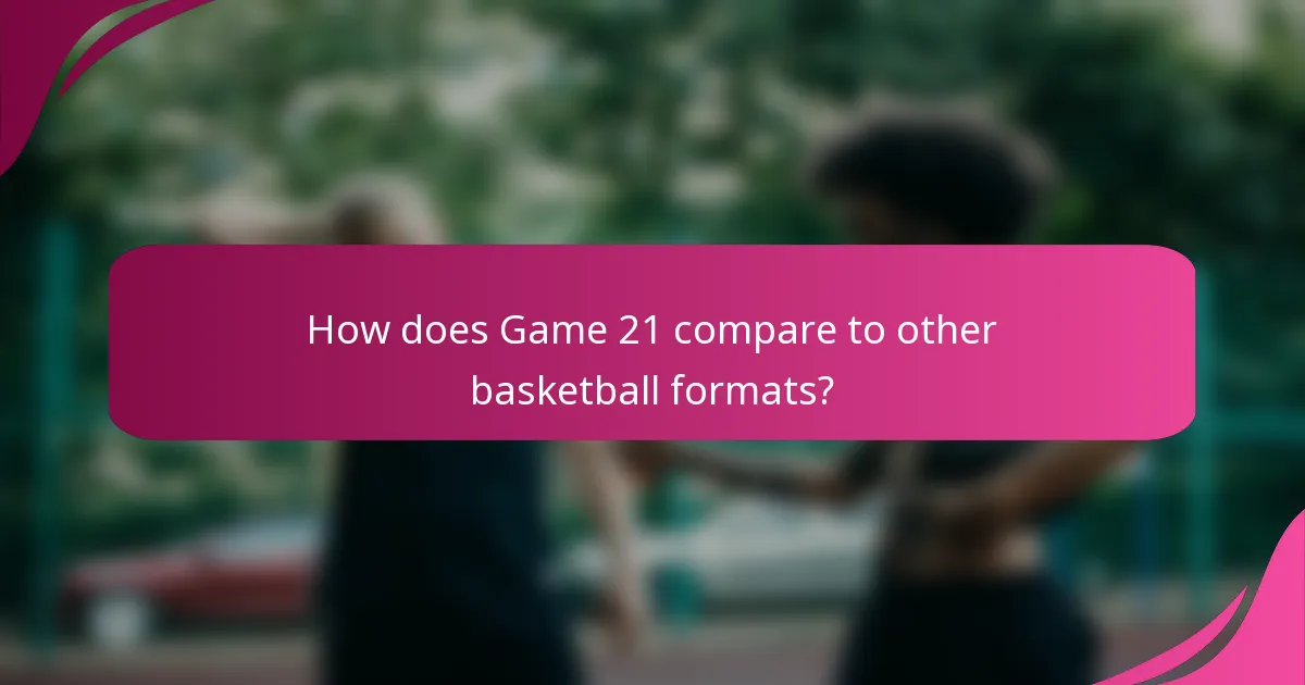 How does Game 21 compare to other basketball formats?