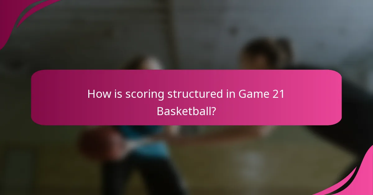 How is scoring structured in Game 21 Basketball?